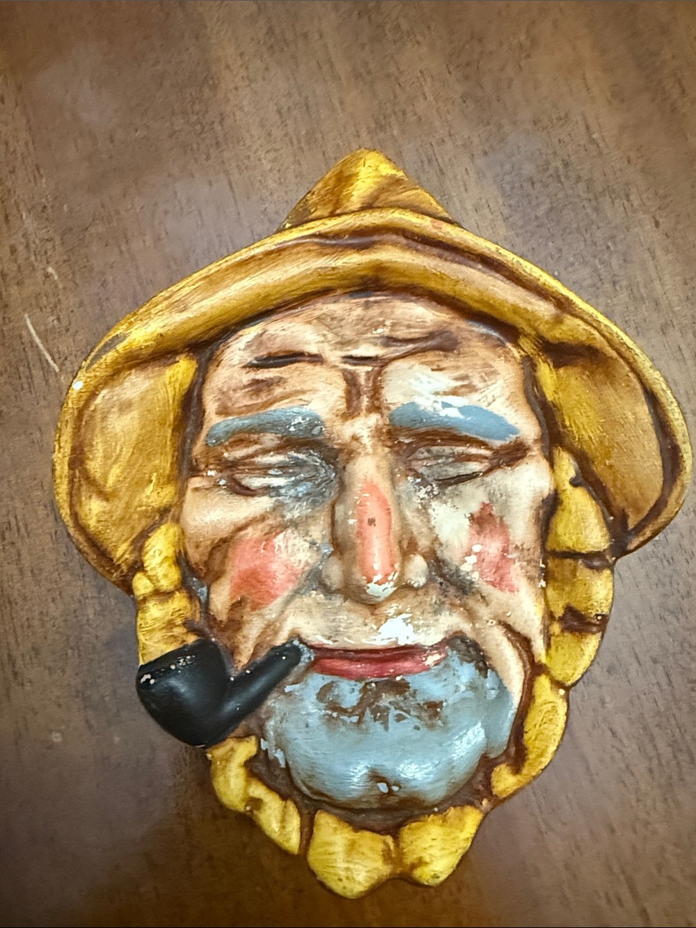 Vintage 1969 Cape Cod Fisherman Face with Pipe Ceramic Ashtray/ Trinket Dish